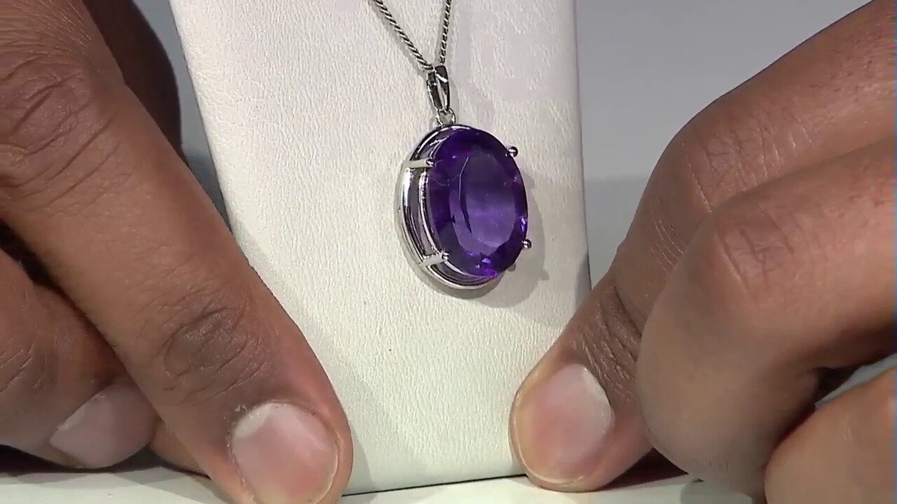 Video Zambian Amethyst Silver Pendant