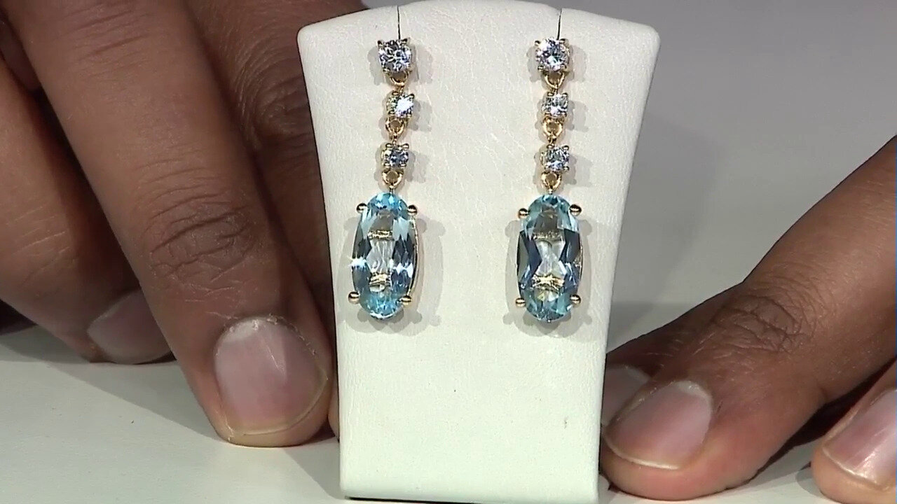 Video Sky Blue Topaz Silver Earrings