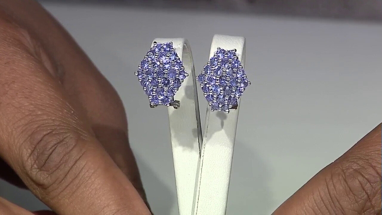 Video Tanzanite Silver Earrings