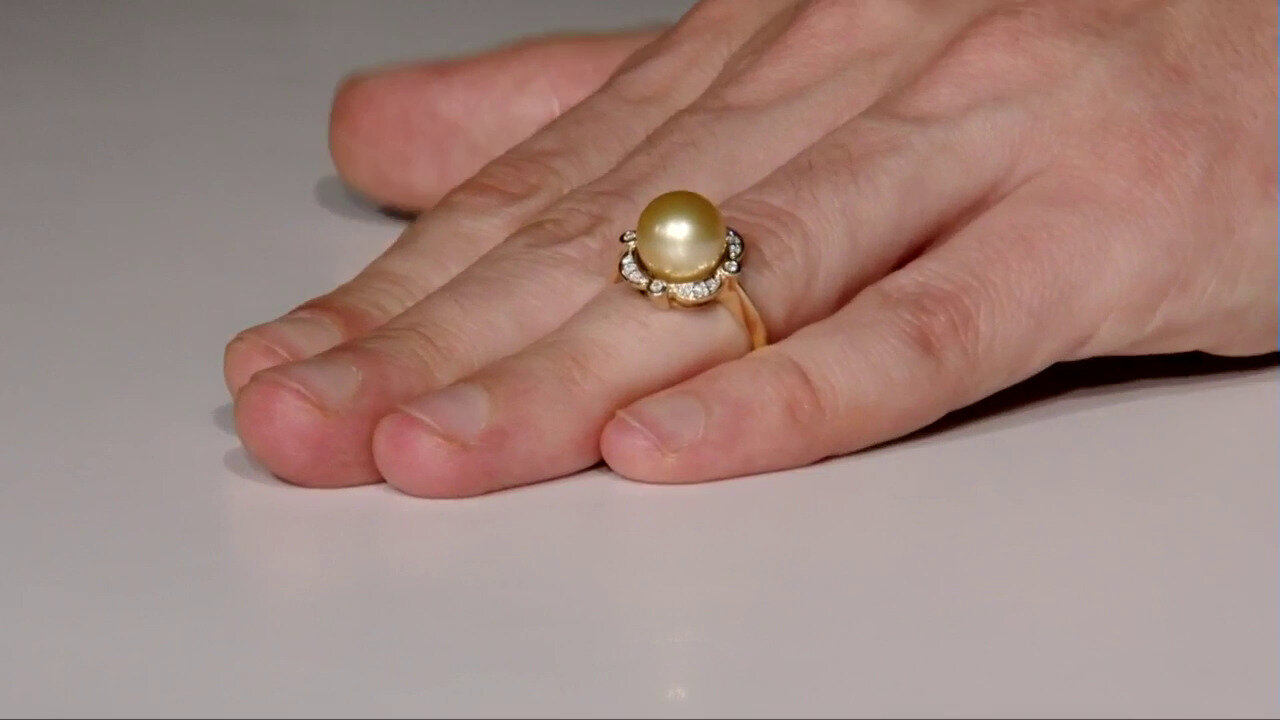 Video 9K Kabira Golden South Sea Pearl Gold Ring (TPC)