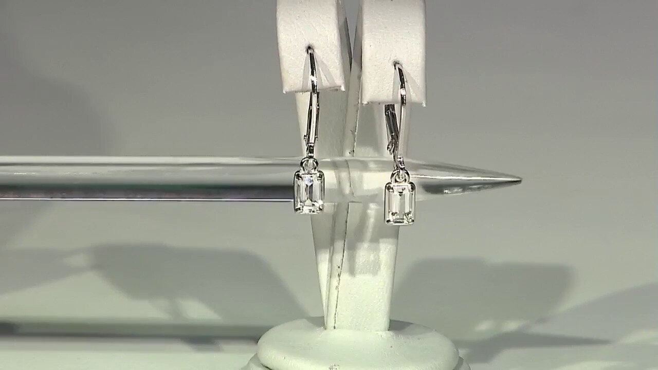 Video Orecchini in argento con Topazio Bianco