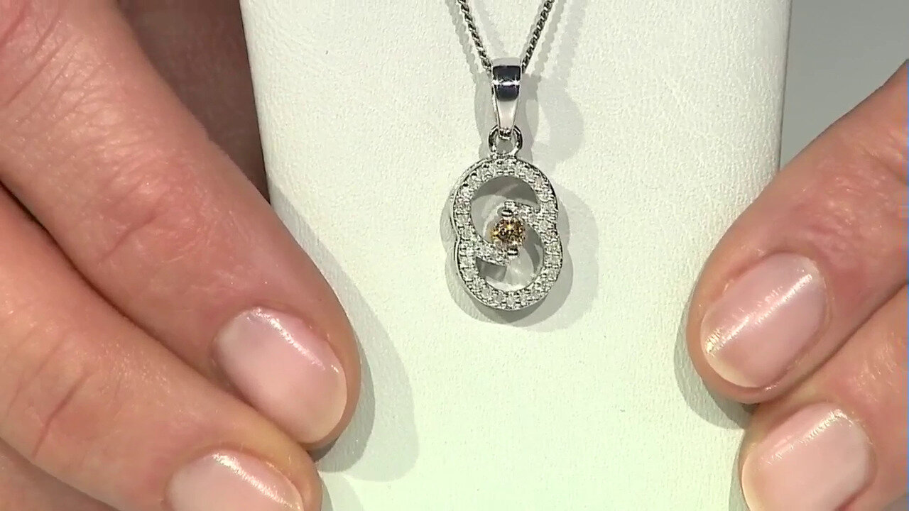 Video Pendentif en argent et Diamant champagne I3
