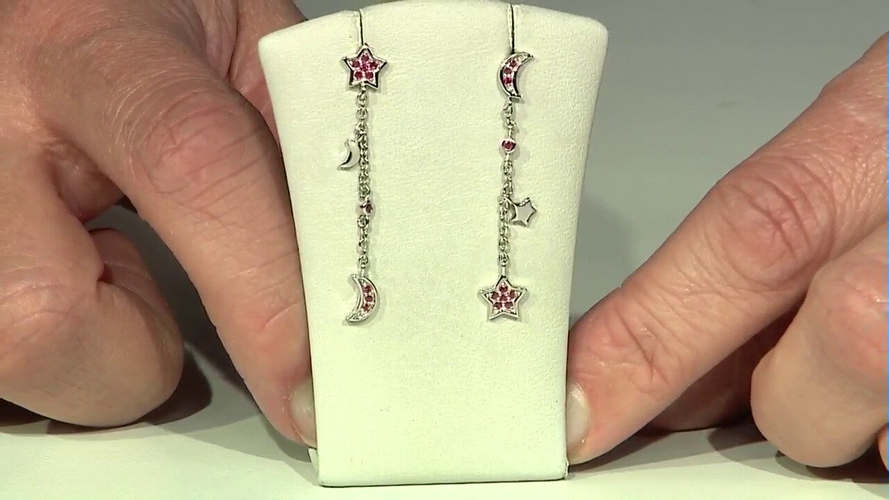 Video Mozambique Ruby Silver Earrings