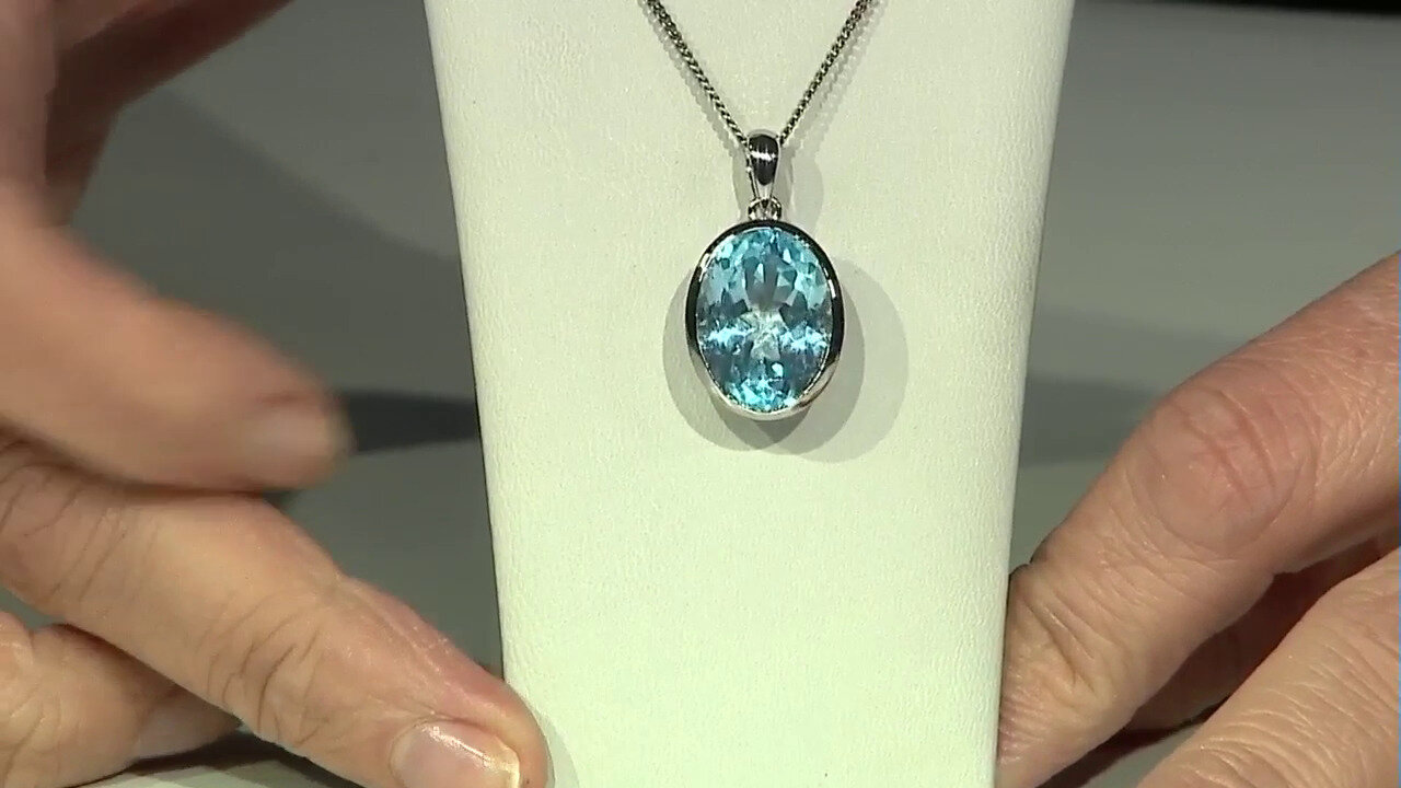 Video Sky Blue Topaz Silver Pendant