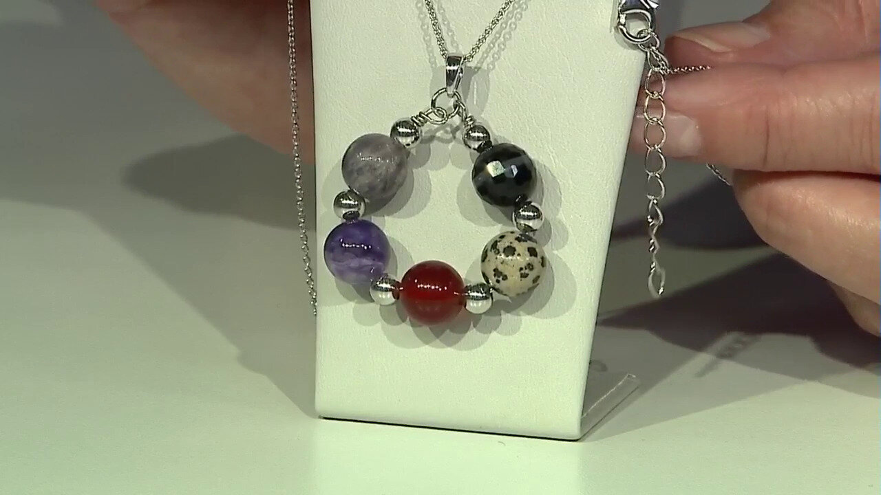 Video Red Agate Silver Necklace