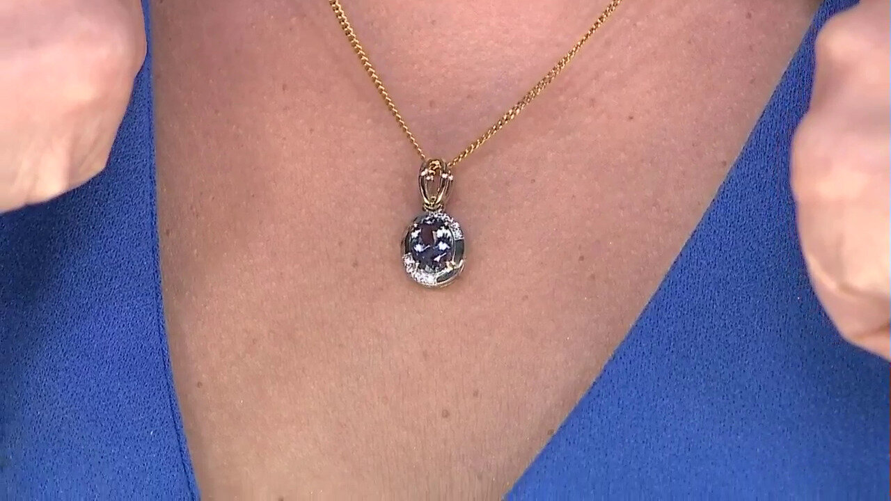 Video 9K Unheated Tanzanite Gold Pendant