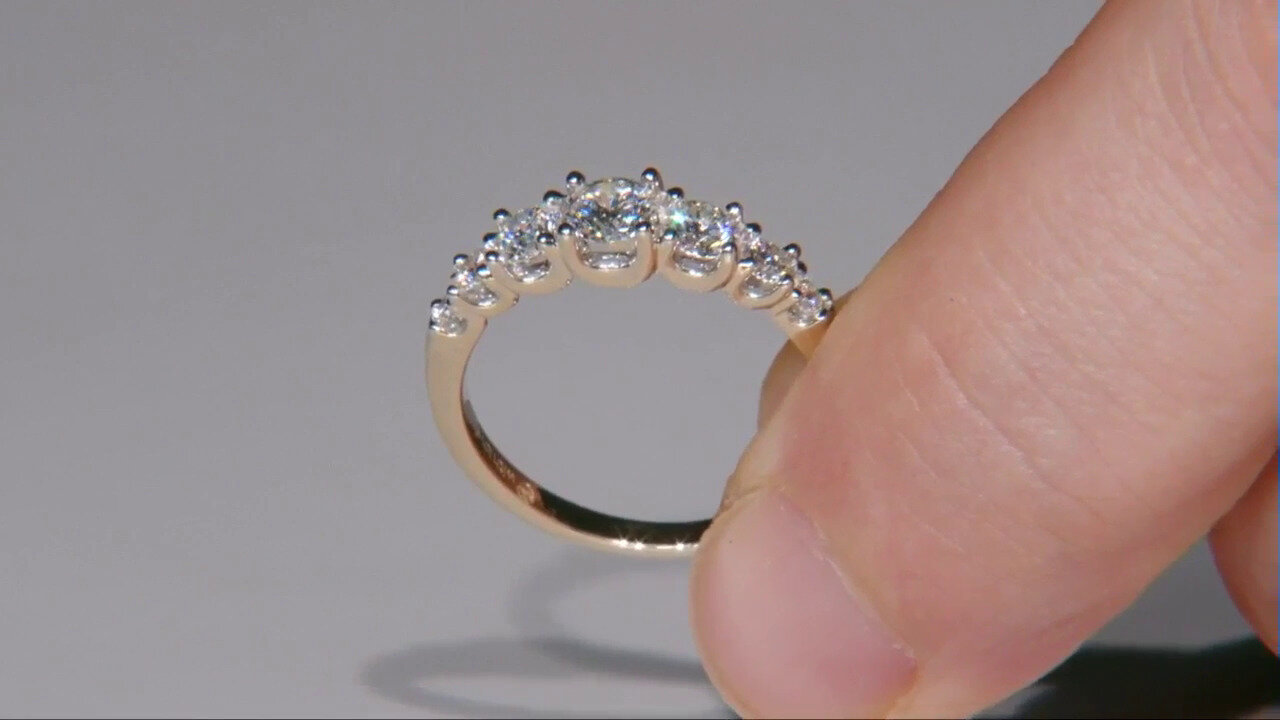 Video Gouden ring met een VVS1 Diamant (G) (Annette)