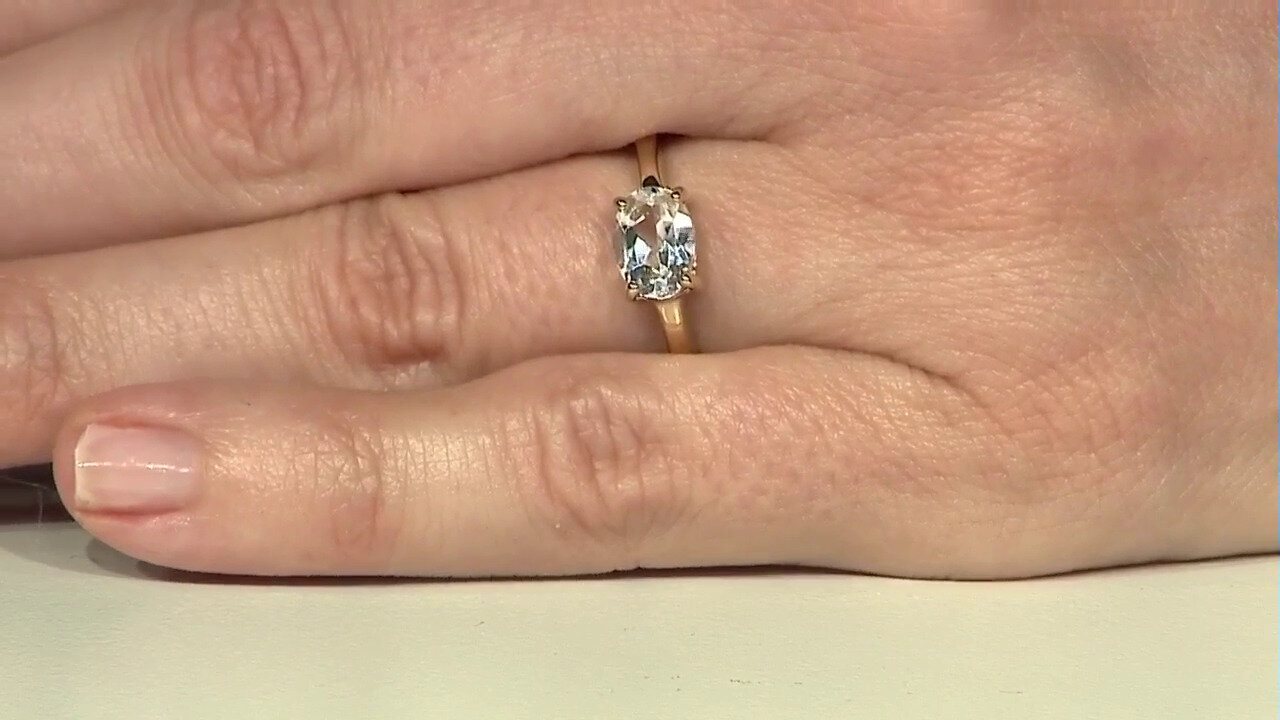 Video White Topaz Silver Ring