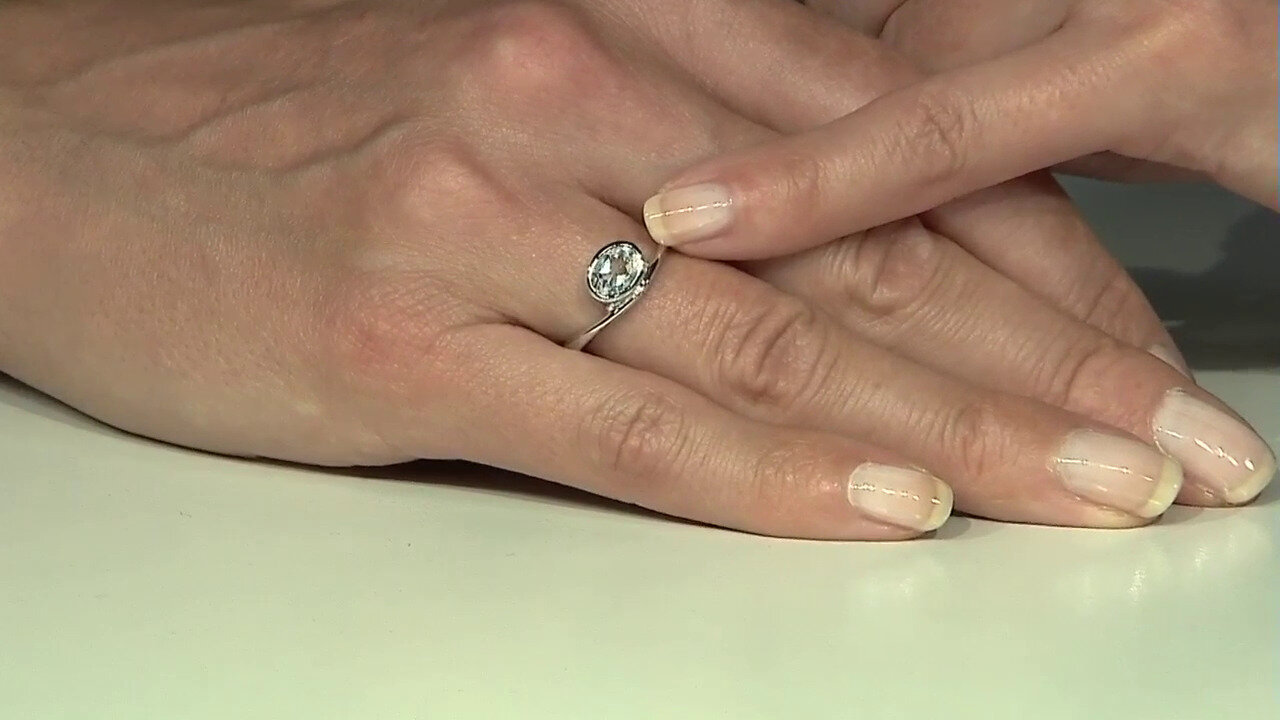 Video White Topaz Silver Ring