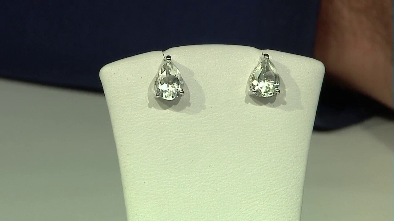 Video Green Amethyst Silver Earrings