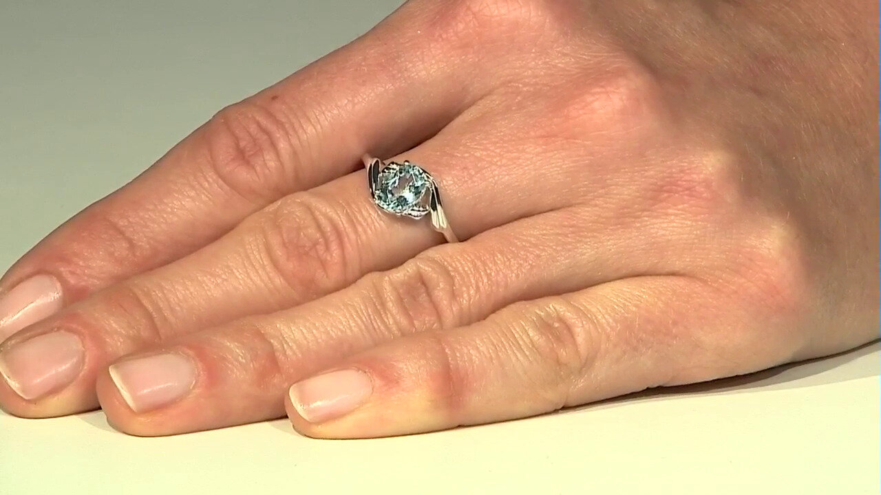 Video Sky Blue Topaz Silver Ring