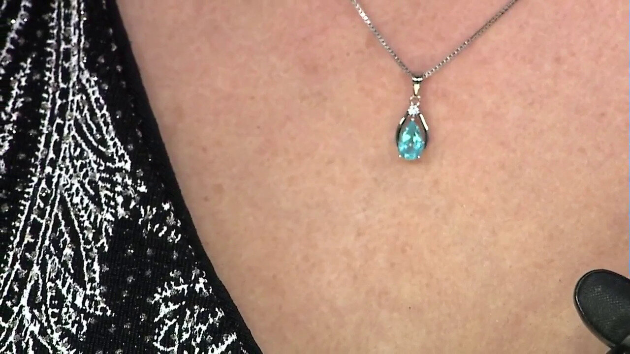 Video Blue Apatite Silver Pendant