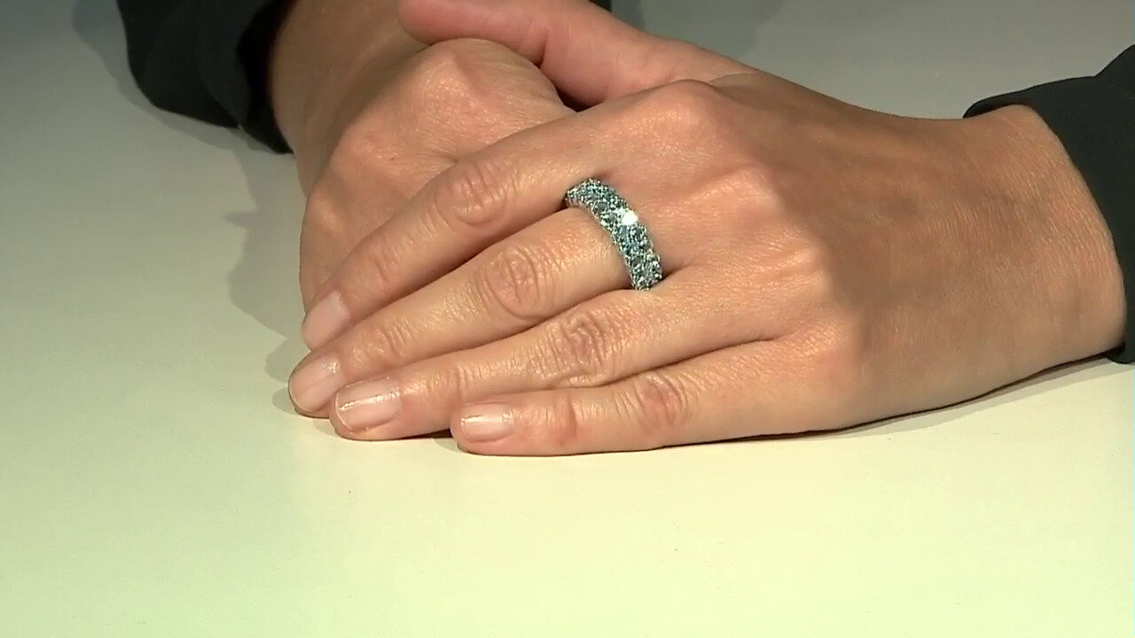 Video Swiss Blue Topaz Silver Ring