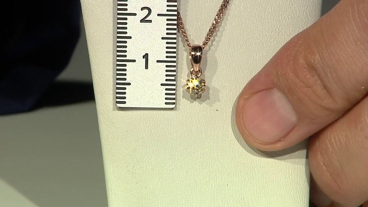 Video 9K VS1 Argyle Rose De France Diamond Gold Pendant (Annette)