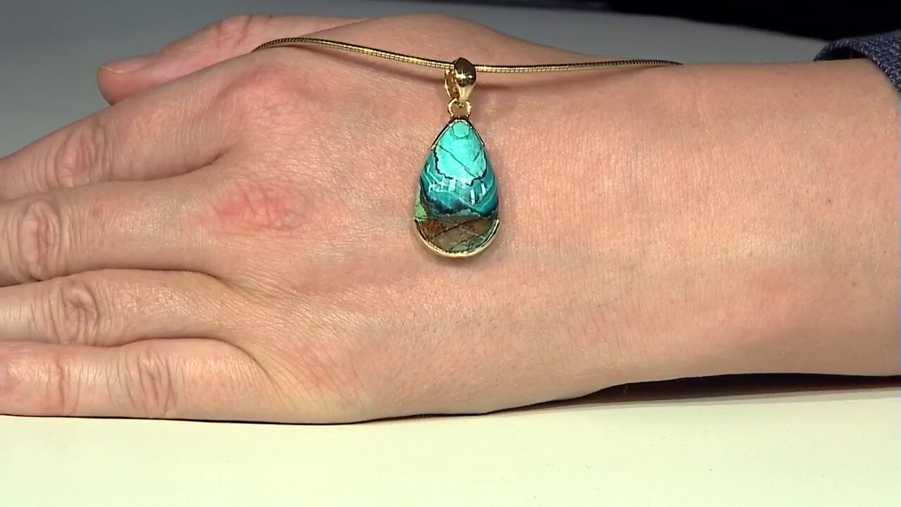 Video Blue Atacama Opal Silver Pendant