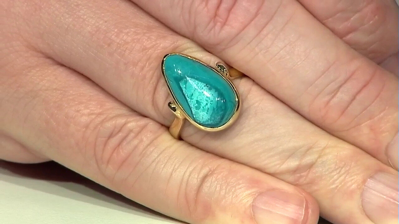 Video Blue Atacama Opal Silver Ring