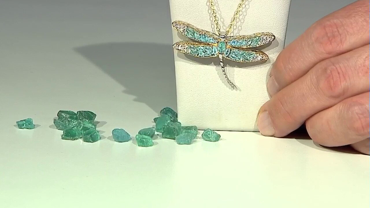 Video Fluoro Green Apatite Silver Necklace (Gems en Vogue)