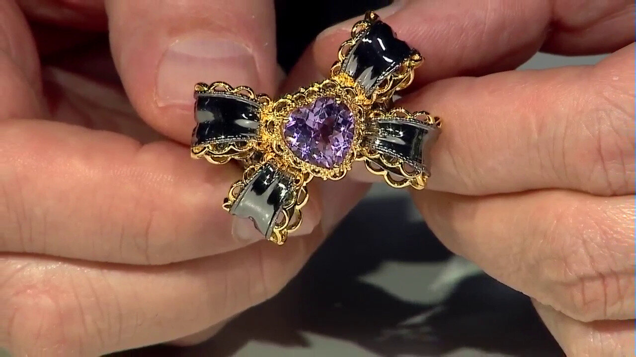 Video Rose de France Amethyst Silver Ring (Gems en Vogue)