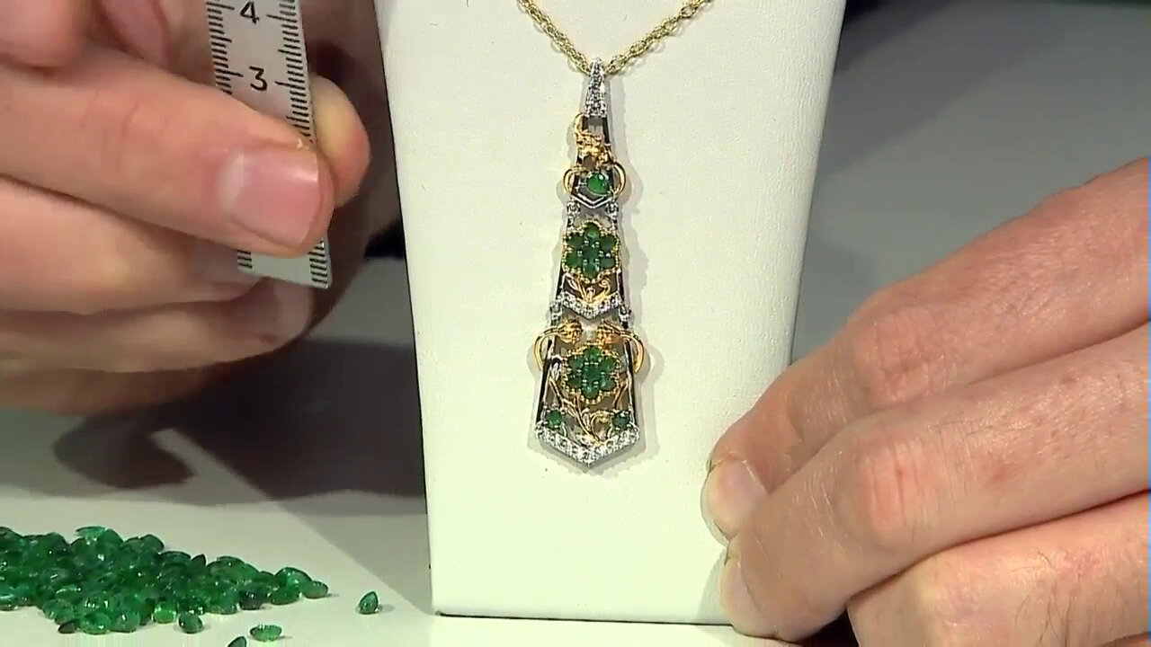 Video Zambian Emerald Silver Necklace (Gems en Vogue)