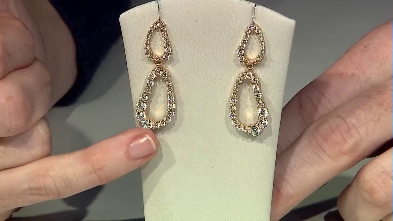 Video Boucles d'oreilles en argent et Tourmaline rose du Brésil