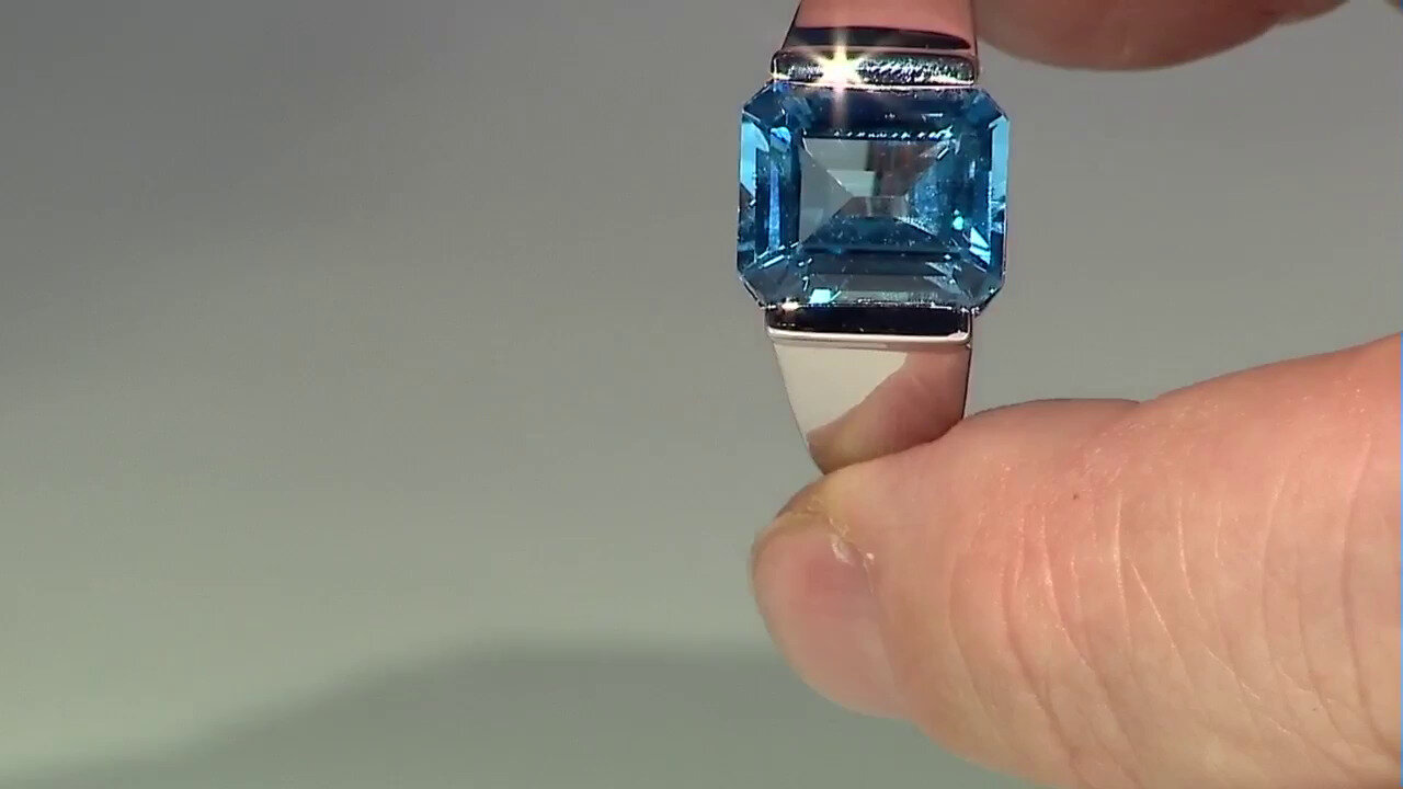 Video Bague en argent et Topaze bleu Suisse