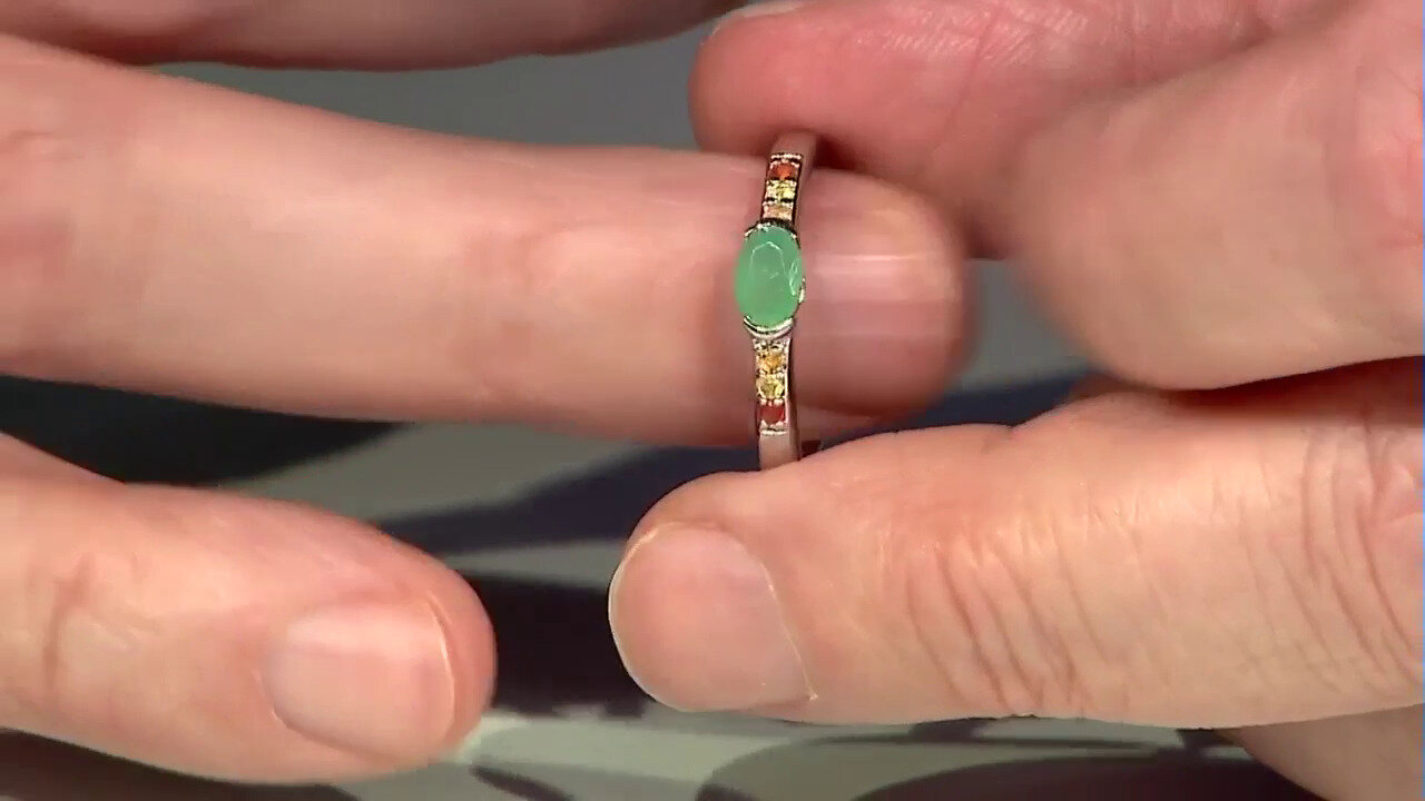 Video Socoto Emerald Silver Ring