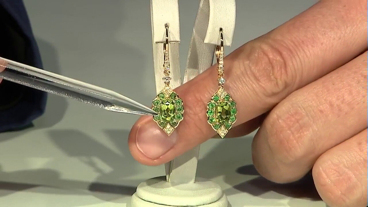 Video 14K Peridot Gold Earrings (CIRARI)