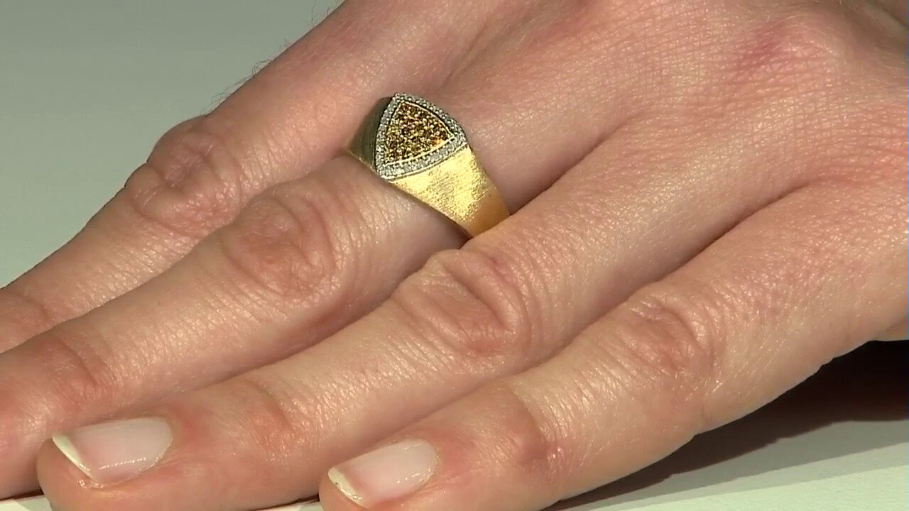 Video Zilveren ring met I3 Bruine Diamanten