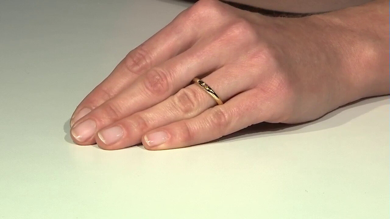 Video Zilveren ring met een I3 Bruine Diamant