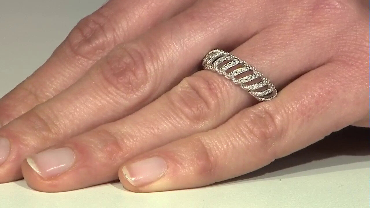 Video Zilveren ring met I3 (I) Diamanten