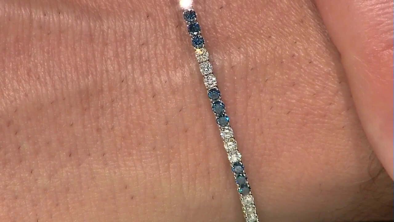 Video Gouden armband met blauwe SI2 diamanten (CIRARI)