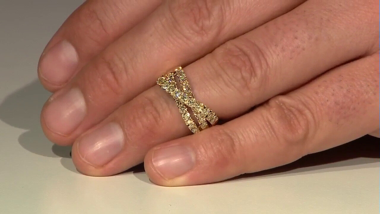 Video Gouden ring met gele S12 diamanten (CIRARI)