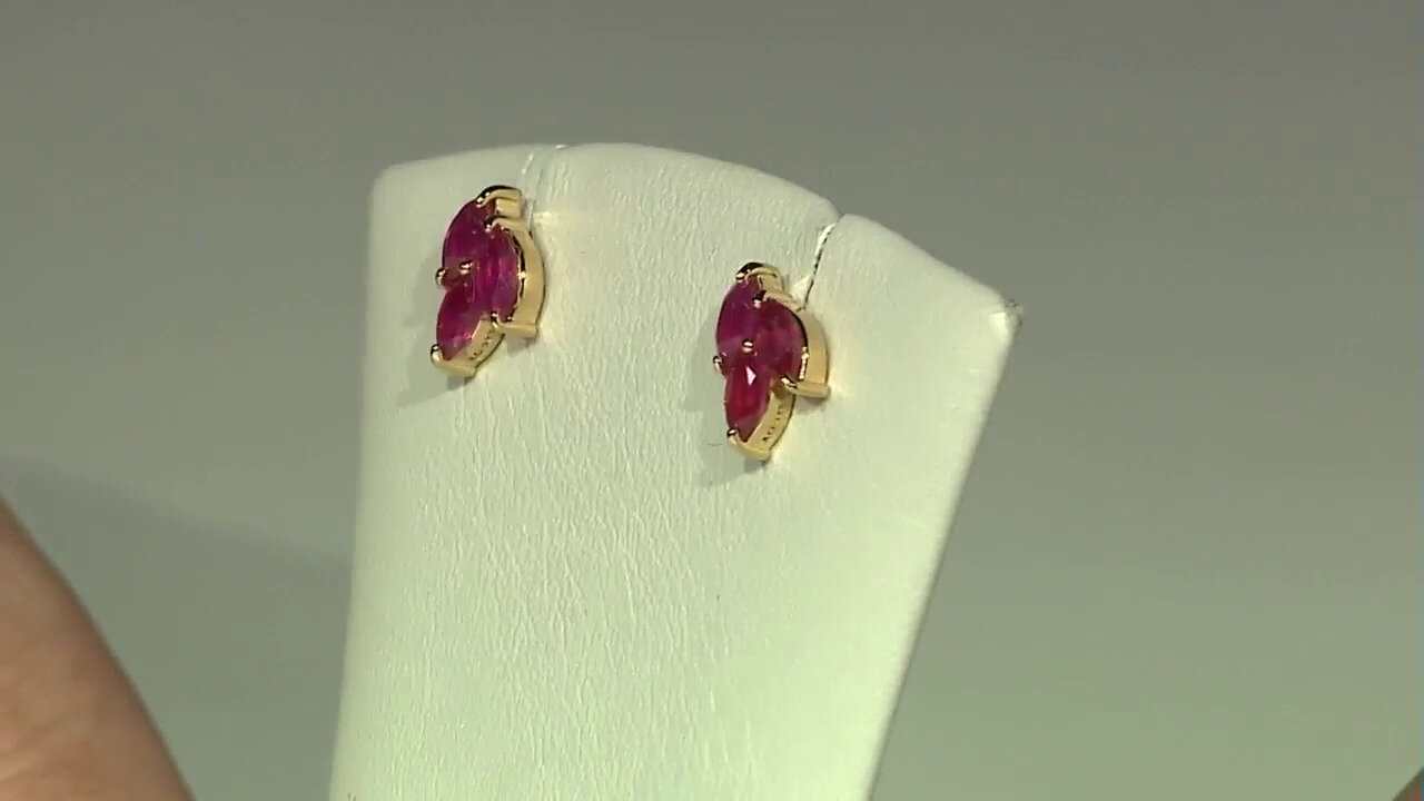 Video Boucles d'oreilles en argent et Rubis de Madagascar