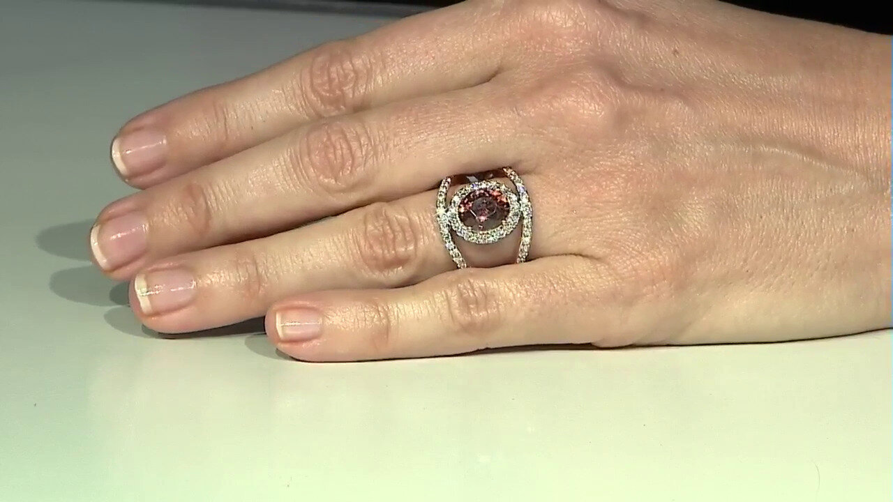 Video Gouden ring met een Framboos Zirkoon (SUHANA)