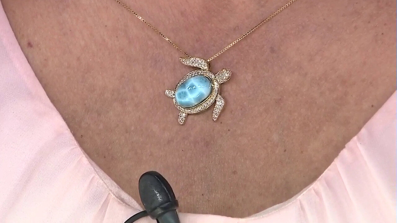 Video 9K Larimar Gold Pendant