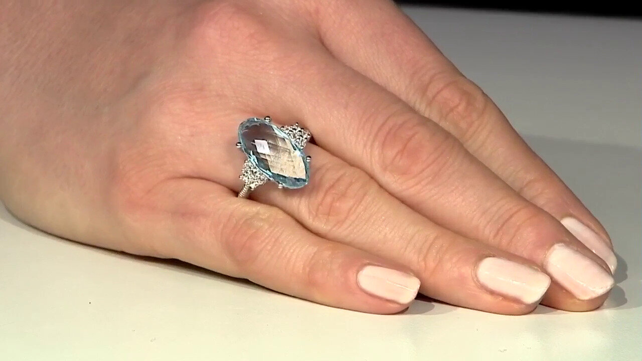 Video Sky Blue Topaz Silver Ring