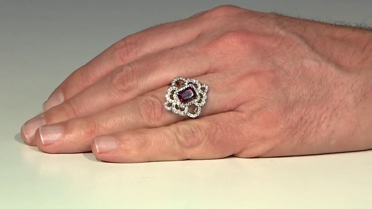 Video Bague en argent et Tourmaline rose du Nigéria