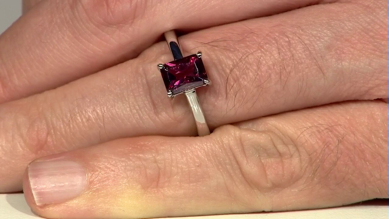 Video Anello in argento con Tormalina Rosa Nigeriana