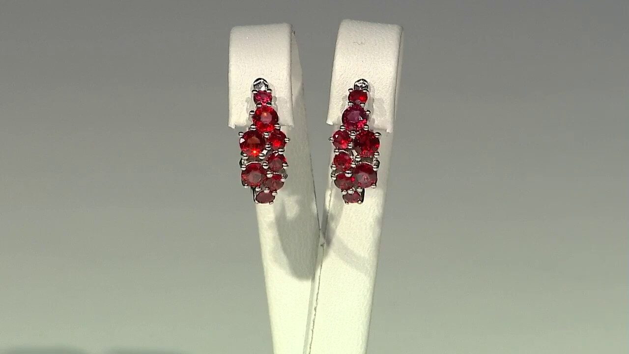 Video Tanzanian Ruby Silver Earrings