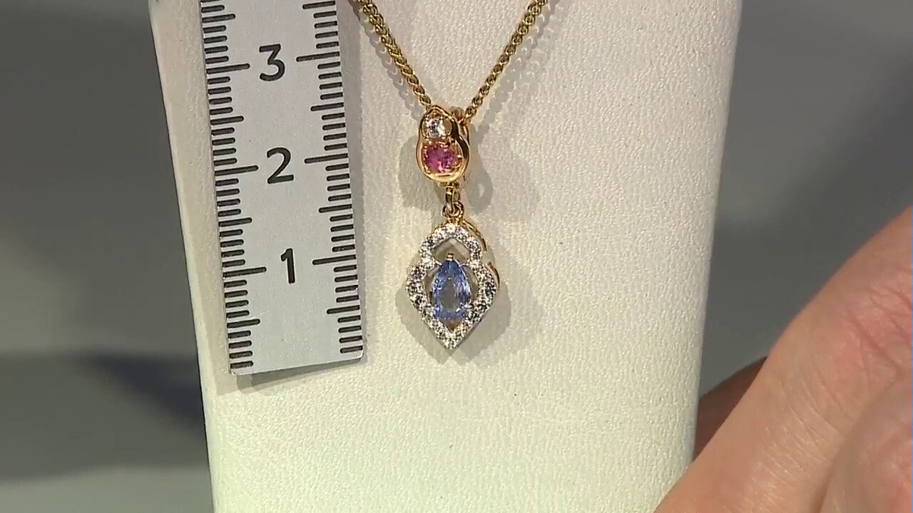 Video Unheated Ceylon Blue Sapphire Silver Pendant