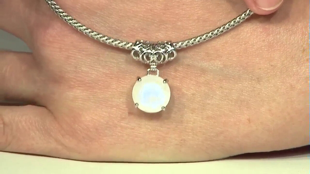 Video Ciondolo in argento con Pietra di Luna Arcobaleno (MONOSONO COLLECTION)