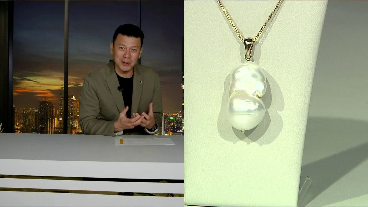Video Colgante en plata con Perla blanca Freshwater (TPC)