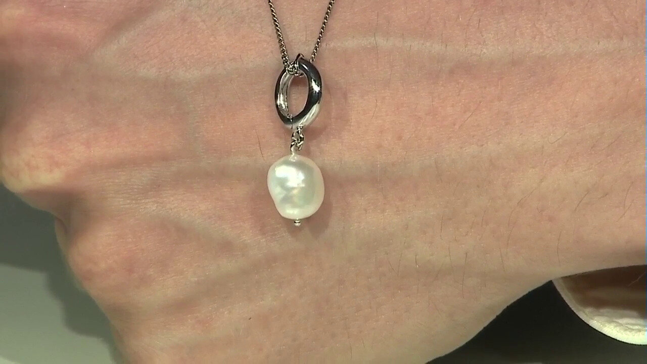 Video Colgante en plata con Perla blanca Freshwater (TPC)