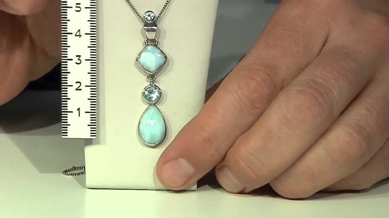 Video Zilveren hanger met een larimar