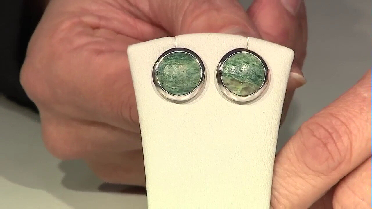 Video Fuchsite Silver Earrings (dagen)