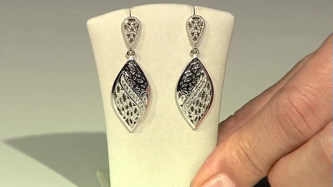 Video White Topaz Silver Earrings