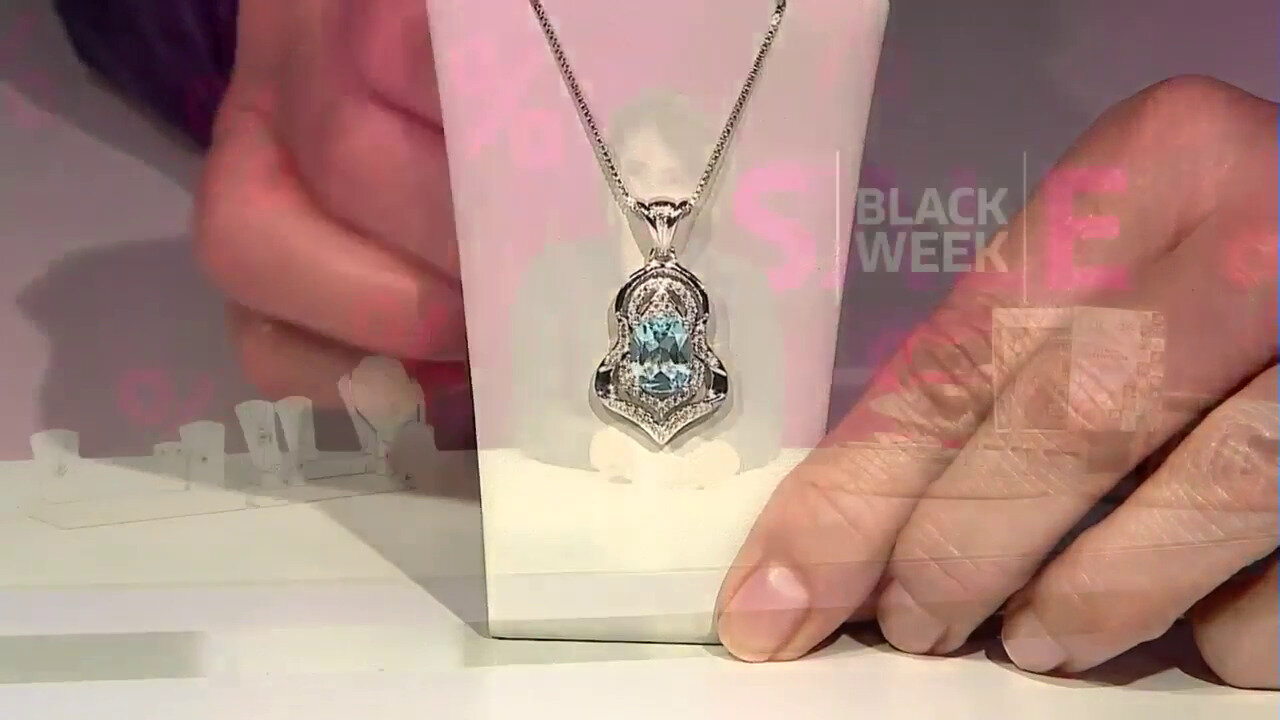 Video Sky Blue Topaz Silver Pendant