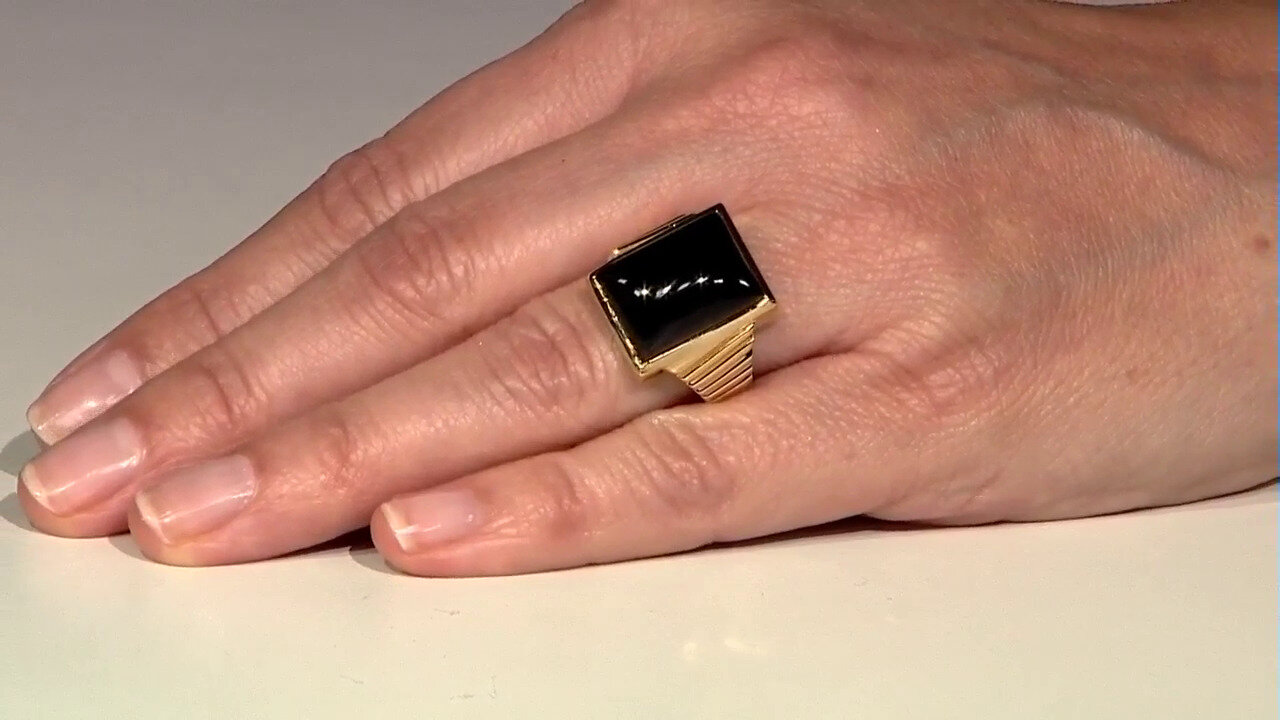 Video Black Onyx Silver Ring