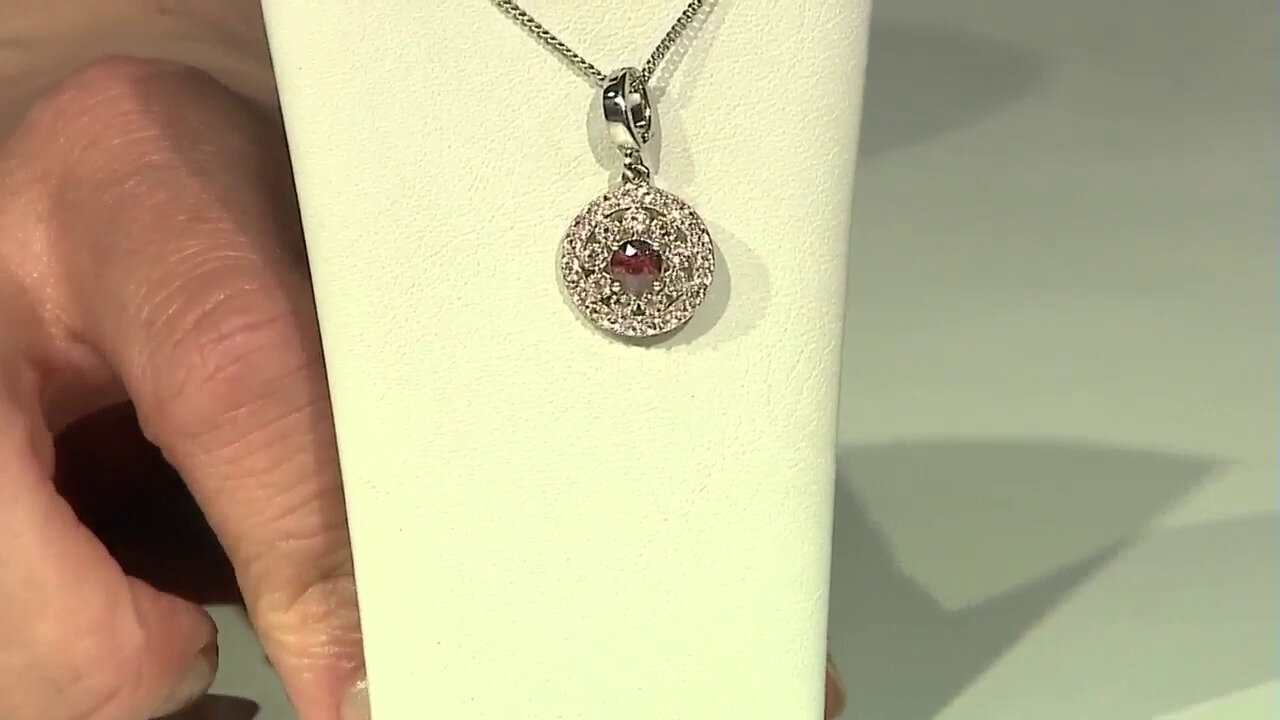 Video Mahogany Zircon Silver Pendant