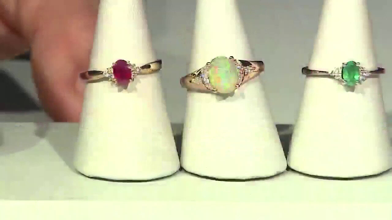 Video I4 Champagne Diamond Silver Ring